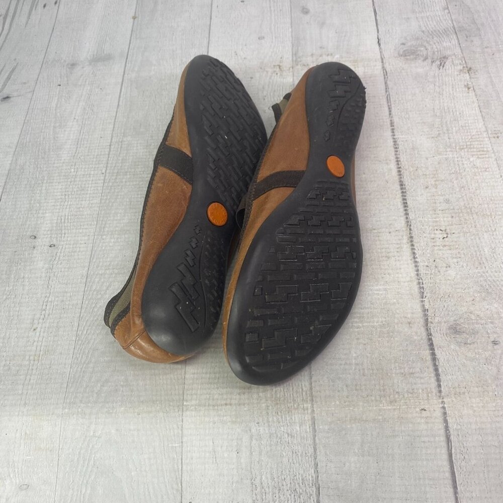 Sesto Meucci Brown Leather Gold Tone Metallic Mesh Mary Jane Ballet Flats Sz 8 N - Picture 11 of 16